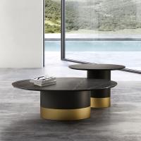 Hidalgo round coffee table with cylindrical base