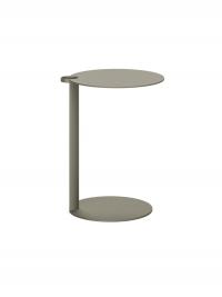Lollo varnished metal coffee table with titanium painted metal top and frame