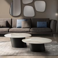 Clifford round coffee table with slanted central base