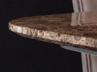 Close up of the marble top with 2 cm thick sloping edge