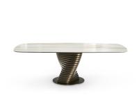 Vortex dining table with 239 x 119 cm shaped top