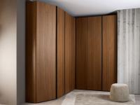 Pacific corner wardrobe with wood veneer doors, one of many possible customisations for the Pacific collection