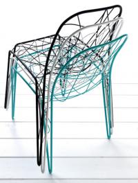 Aria chair in coloured metallic wire (light blue not available)