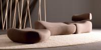 Morfo designer faux-leather armchair with polyurethane foam padding