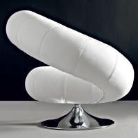 Polis design modern armchair with swivel chromed base