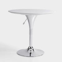 Satellite table with white laminate top and white lacquered leg