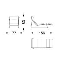 Romea chaise longue measurements