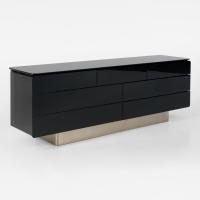 Paride 7-drawer dreser in black high gloss lacquer
