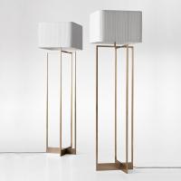 Diogene table lamp in steel and fabric