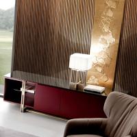Diogene table lamp in steel and fabric perfect as support ofr modern sideboards