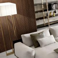 Diogene table lamp in steel and fabric perfect for living-rooms and relaxing areas