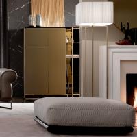 Diogene table lamp in steel and fabric perfect as completion of elegant and refined living-rooms