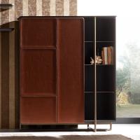 Apotema modern cupboard with leather panels