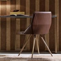 Sax chair, metal structure and belting leather seat with geometrical lines