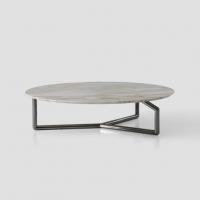 Ginger modern coffee table with round marble top