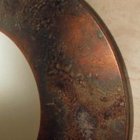 Oberon mirror in pure oxidized silver - frame detail