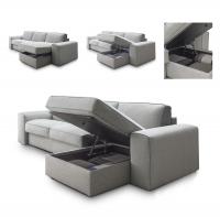 Chaise longue with wide storage compartment where to put cushions, linen, brankets and so on