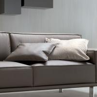 Cod.fls cushions: one in faux-leather and one in patterned fabric