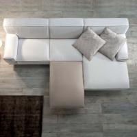 Aliseo sofa with chaise longue and matching ottoman