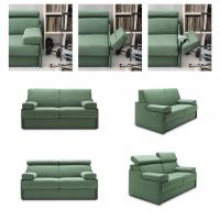 Phases of the removal of the arm with integrated cushion and sofa in the basic verison with tiltable headrest
