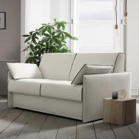 Brian sofa bed with thin arms and rectangular cushions