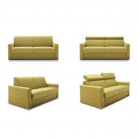 Carson sofa bed with straight arms in the basic or adjustable headrests version