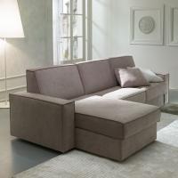 Roulette sofa bed in the linear model with chaise longue