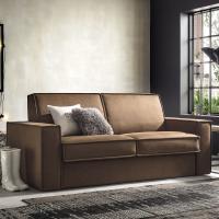 Roulette sofa bed in linear version with pinched stitching