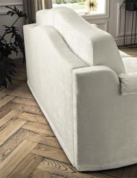 Close-up of the shaped back behind the shaped backrest cushions