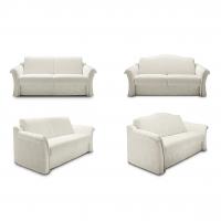 Rupert sofa bed in the versions with straight and shaped backrest cushions