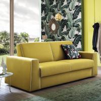 Myron sofa bed in the linear version with contrasting profile piping