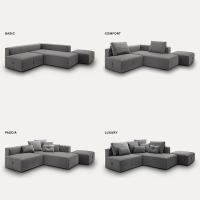 Nimes sofa available in various models: Basic, Comfort, Pascià and Luxury
