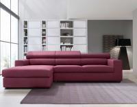 Linear sofa with maxi chaise longue and short legs