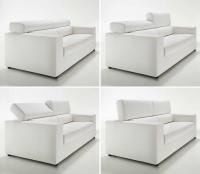 Linear Zenzero sofa with reclining headrest