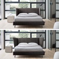 Ibis bed with stitching - headboard with wings opened or closed