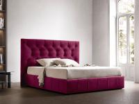 Lemming colourful bed with tufted headboard