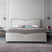 Margay double bed in fabric with built-in storage