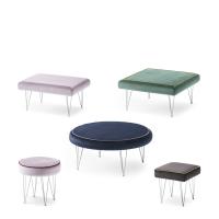 Bruxelles minimal design ottoman - models (rectangular, elliptical and square cm 80 only with piping borders in a contrasting shade)