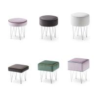 Bruxelles design ottomans - models (round and square cm 40 - with 3 choosable seat thicknesses