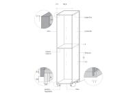 Ciak TV wardrobe with sliding panel - specific measurements of the hinged module