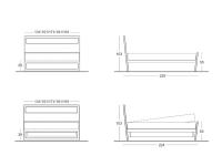 Plan and dimensions of the bed Feeling.