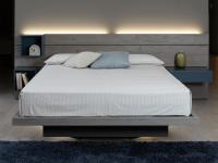 Overfly bed with slim bed frame and storage box which gives floating effect