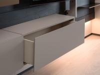 Suspended base units with drawer