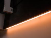 Lighting system for bottom and top paneling, also with optional touch switch or remote control