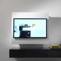 Swing TV stand available in several matt lacquered or wood veneer finishes