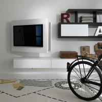 Rack adjustable and extendible wall TV stand, model without storage box