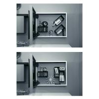 Box in matt black painted metal, you can choose their position and change it whenever you want
