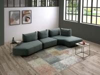 Prisma Rock shaped sectional sofa composed of a 1 seater element, a chaise longue and an open end unit + 4 movable cushions