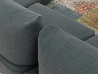 Detail of the backrest cushions that can be freely be moved around