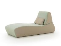 Bender two-tone upholstered chaise longue